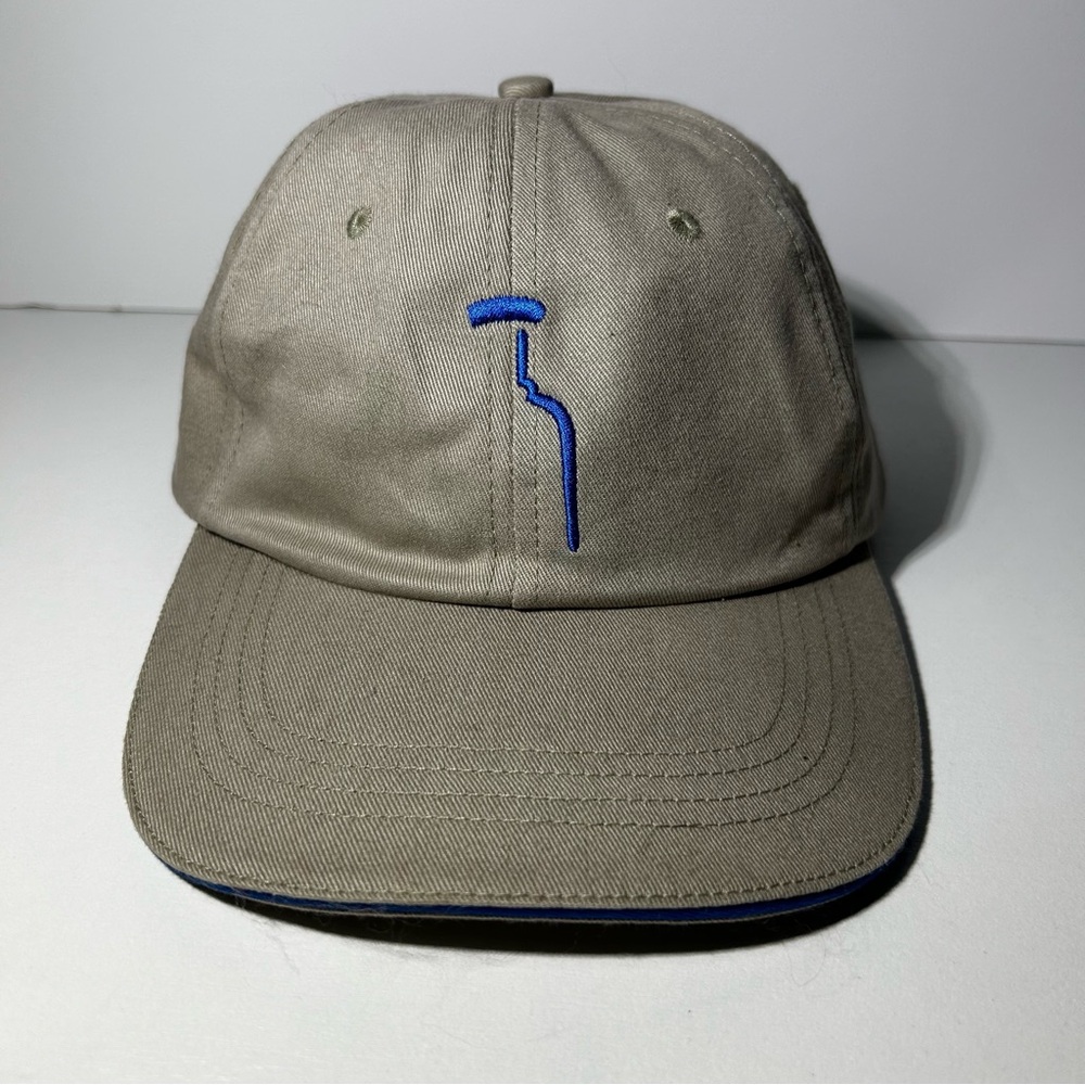 Absolut Vodka Tan Golf Cap Strap back BaseBall Hat Blue Logo Khaki Embroider Dad